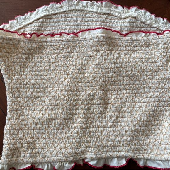 Free People Field of Roses Smocked  tube top NWT - Picture 7 of 8